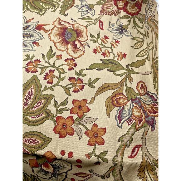 Richloom Upholstery Fabric 2+ Yards Fronds Floral Beige Tan Green Blue Red 74x44 - Picture 5 of 8